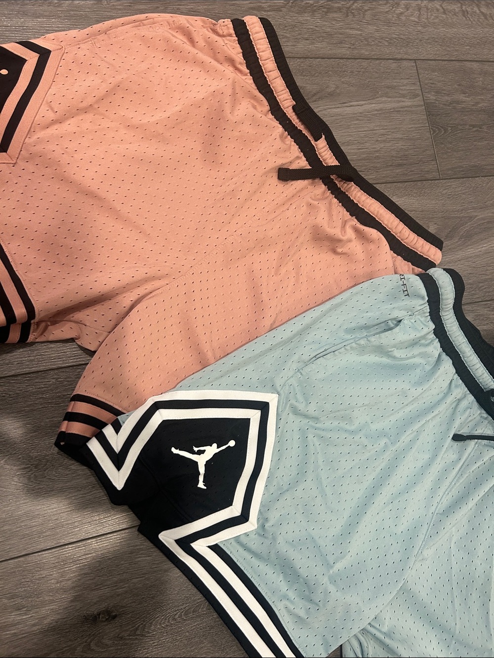 Jordan Pink and Light Blue Basketball Shorts Set - Picture 2 of 3